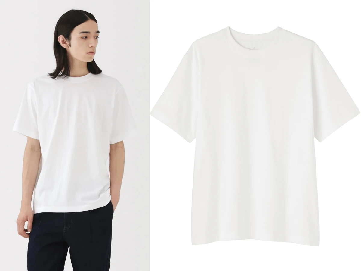 MUJI 男女棉混天竺圓領短袖 T 恤，NT.199