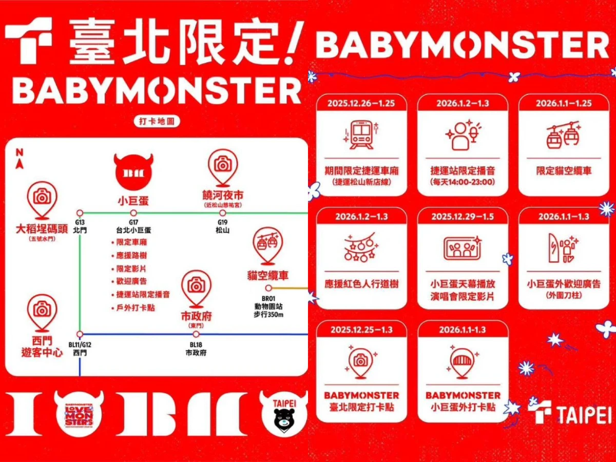 BABYMONSTER台北6大打卡點