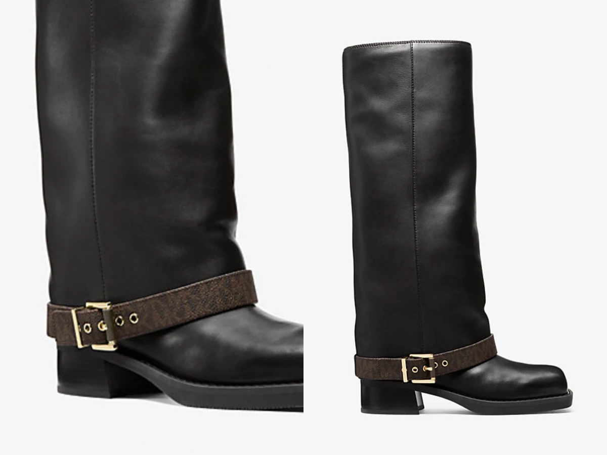MICHAEL Michael Kors Colby Leather and Signature Logo Boot，NT.10,175