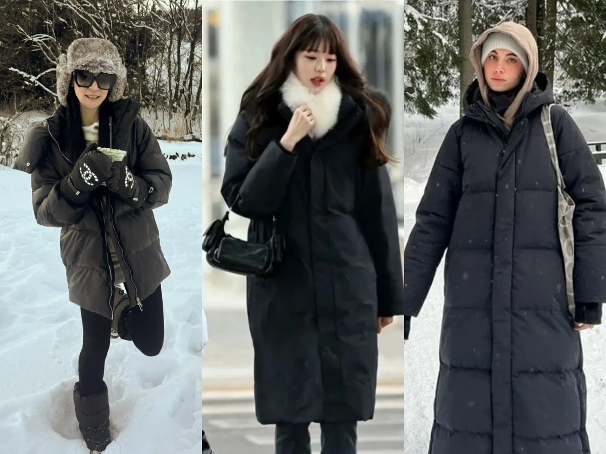 長版羽絨外套穿搭：女星愛全黑穿搭、長版羽絨外套推薦
