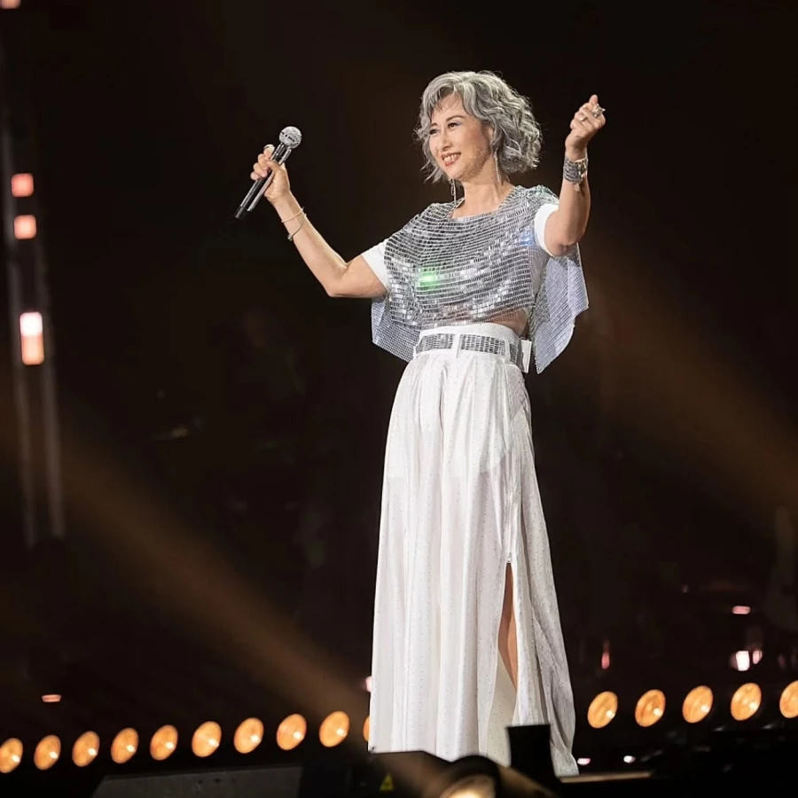 Photo by Sally Yeh 葉蒨文 on October 21, 2025. May be an image of microphone and concert.