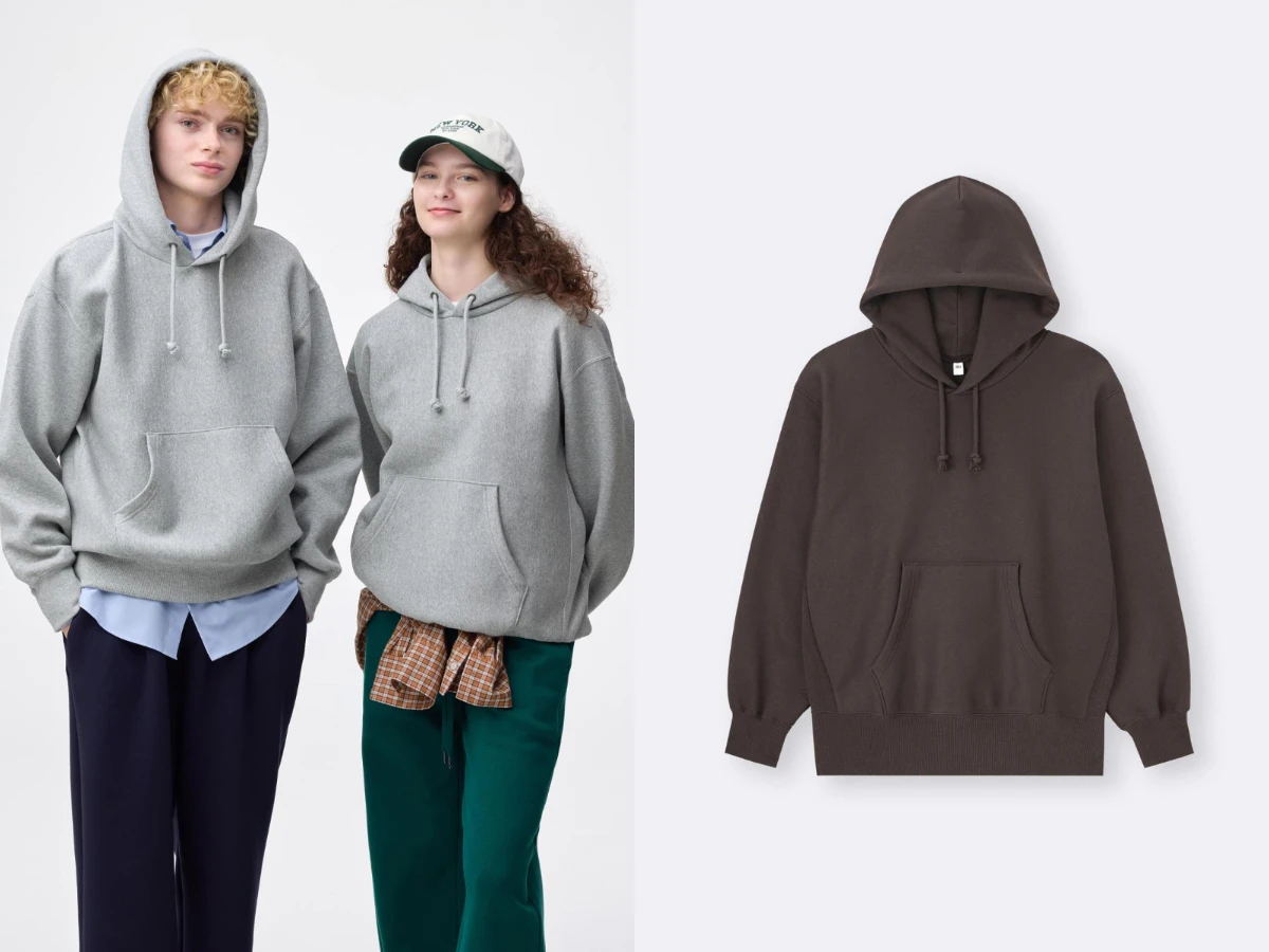 GU Heavy weight重磅內刷毛休閒連帽上衣，NT.890