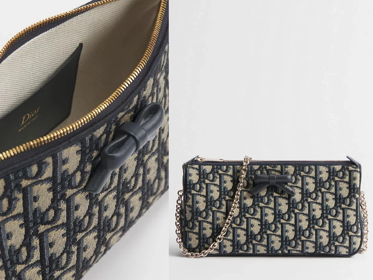 Dior Oblique Bow 附鏈帶蝴蝶結手拿包，NT.60,000