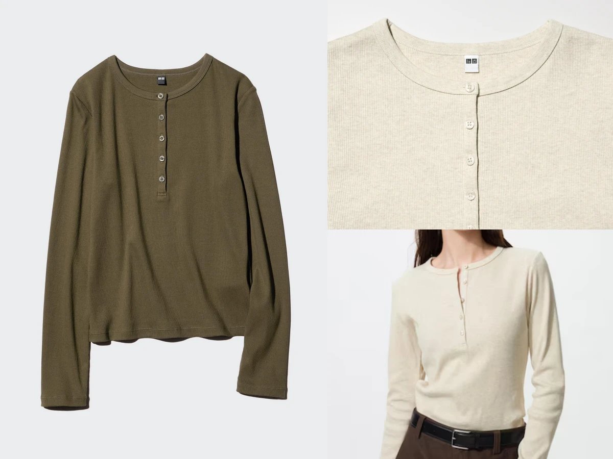 韓國熱賣！ UNIQLO 羅紋亨利領T恤