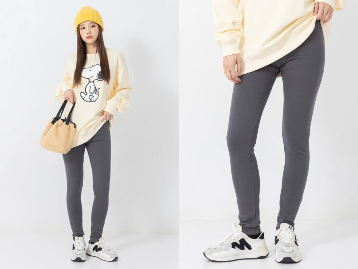 NET 素色刷毛內搭長褲，NT.299