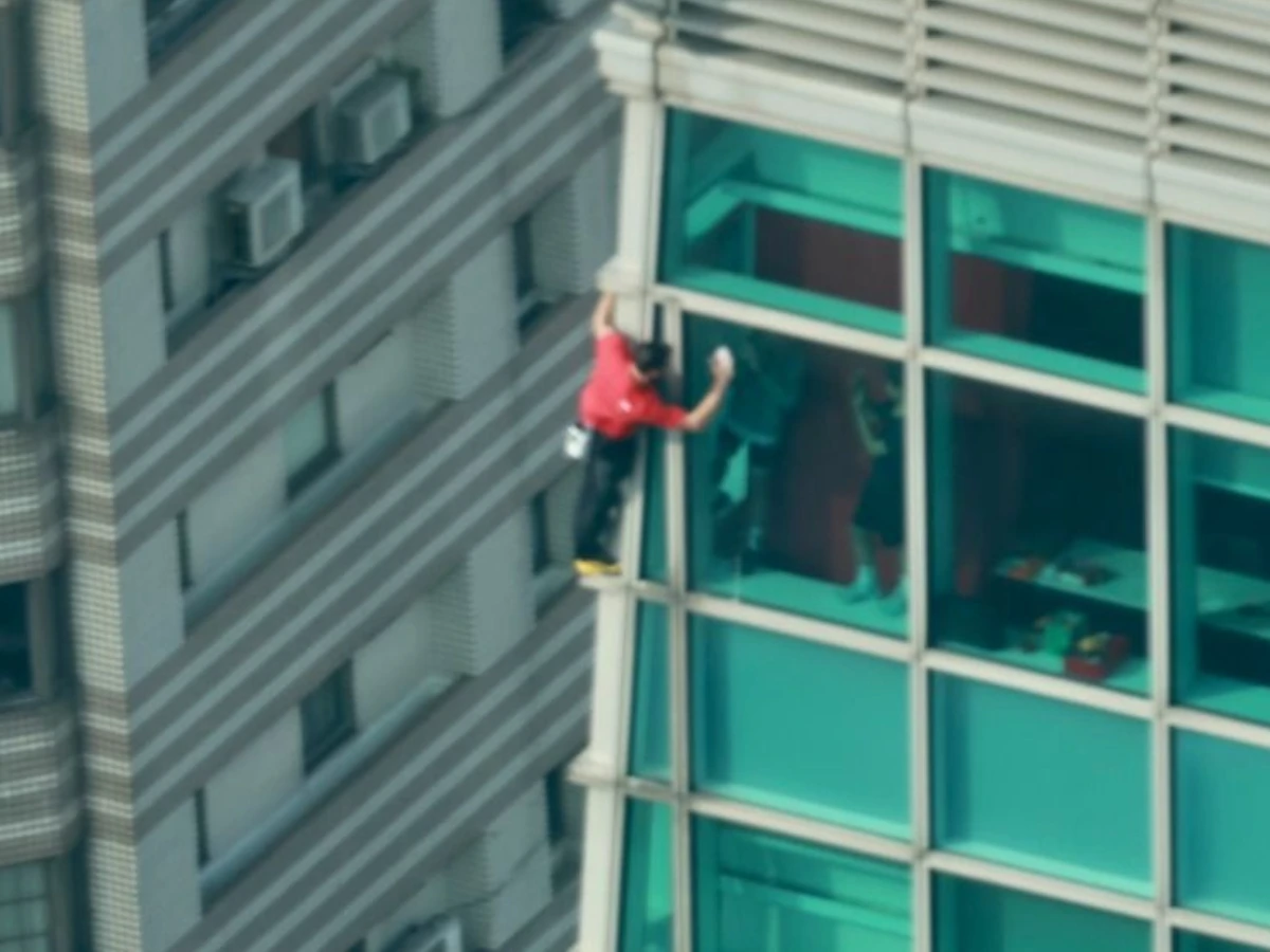 霍諾德過程還與101內民眾興奮揮手，坦言登頂時刻和動機