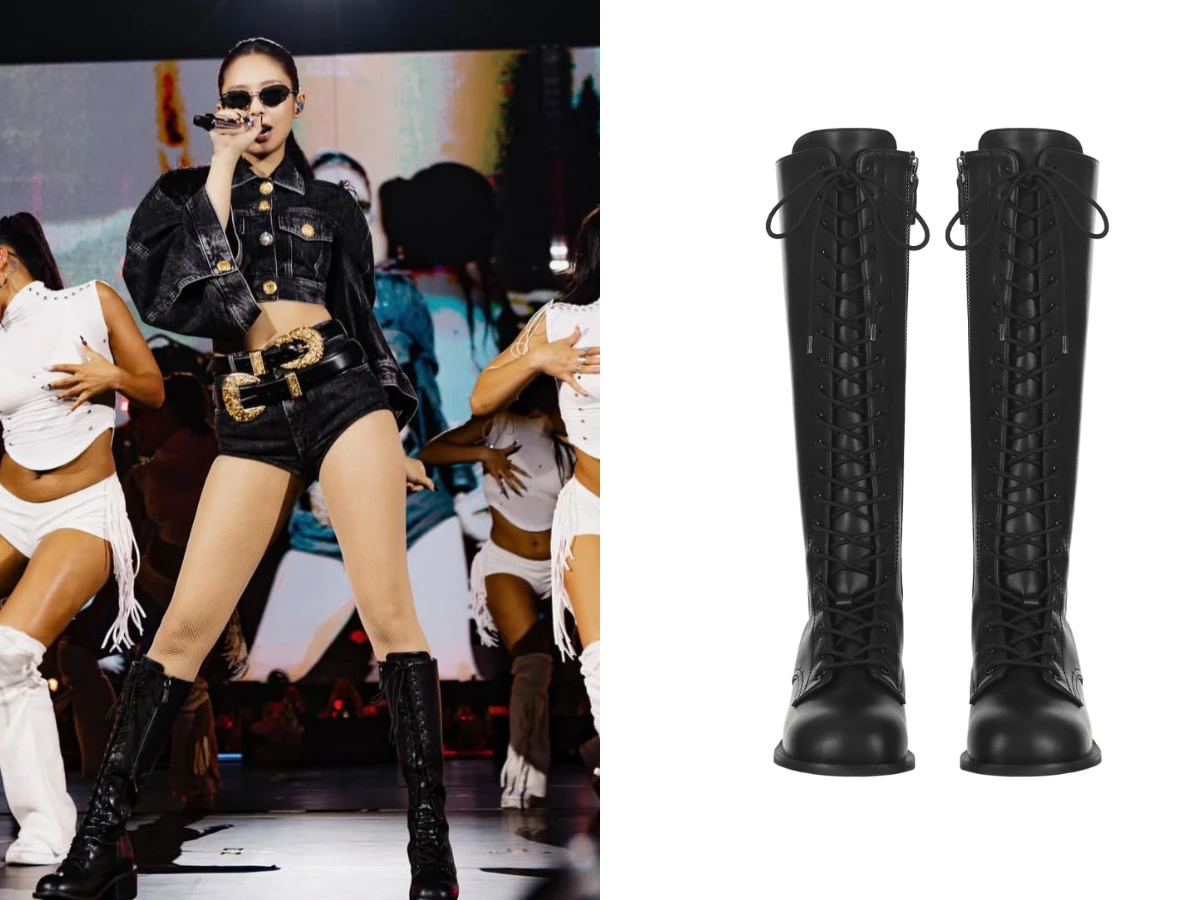 Jennie穿STAND OIL：Command Lace-up Boots，KRW.149,000，約NT.3,247