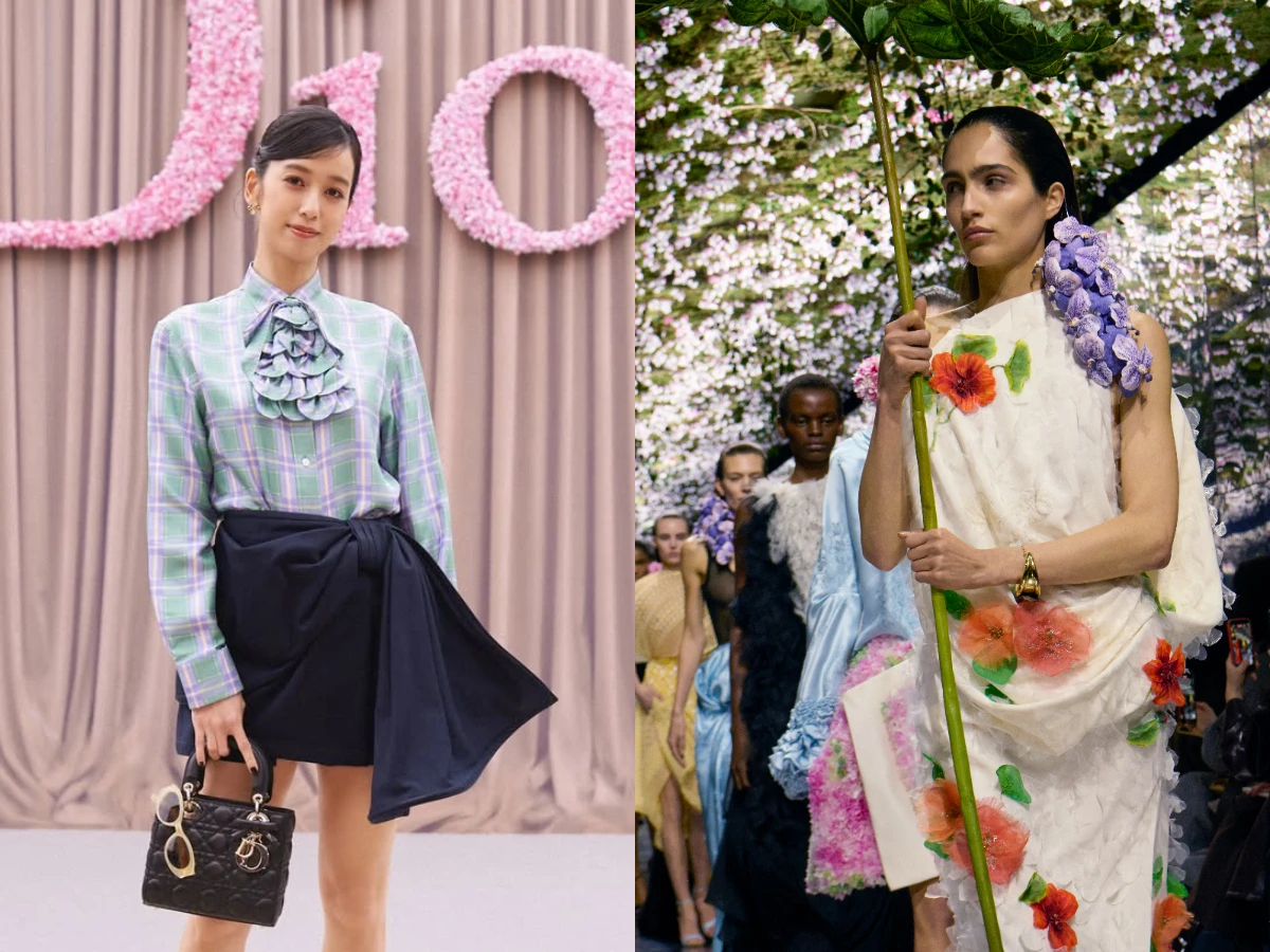 真的被美哭！陳庭妮看Dior春夏高訂「感動含淚」，用花卉串起詩意美學