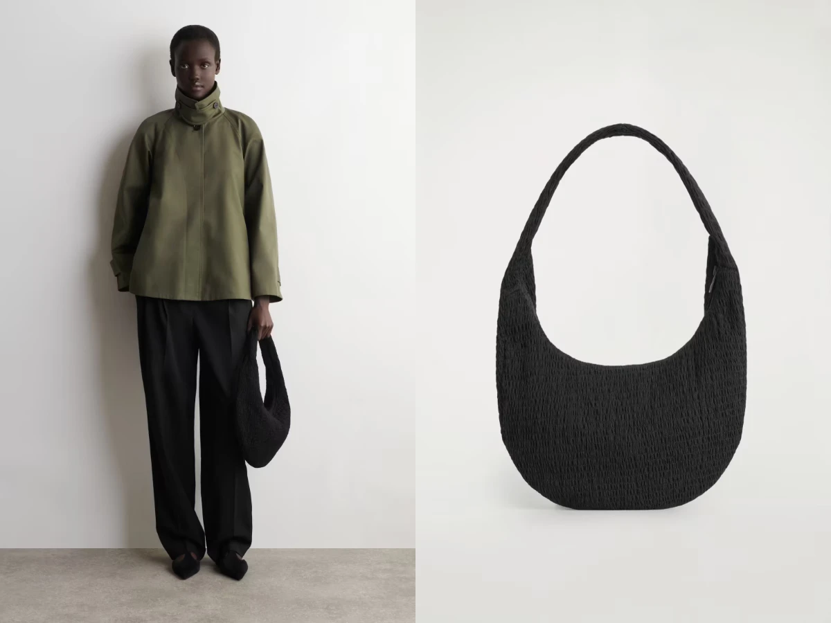 皺褶肩背包，NT.1,900