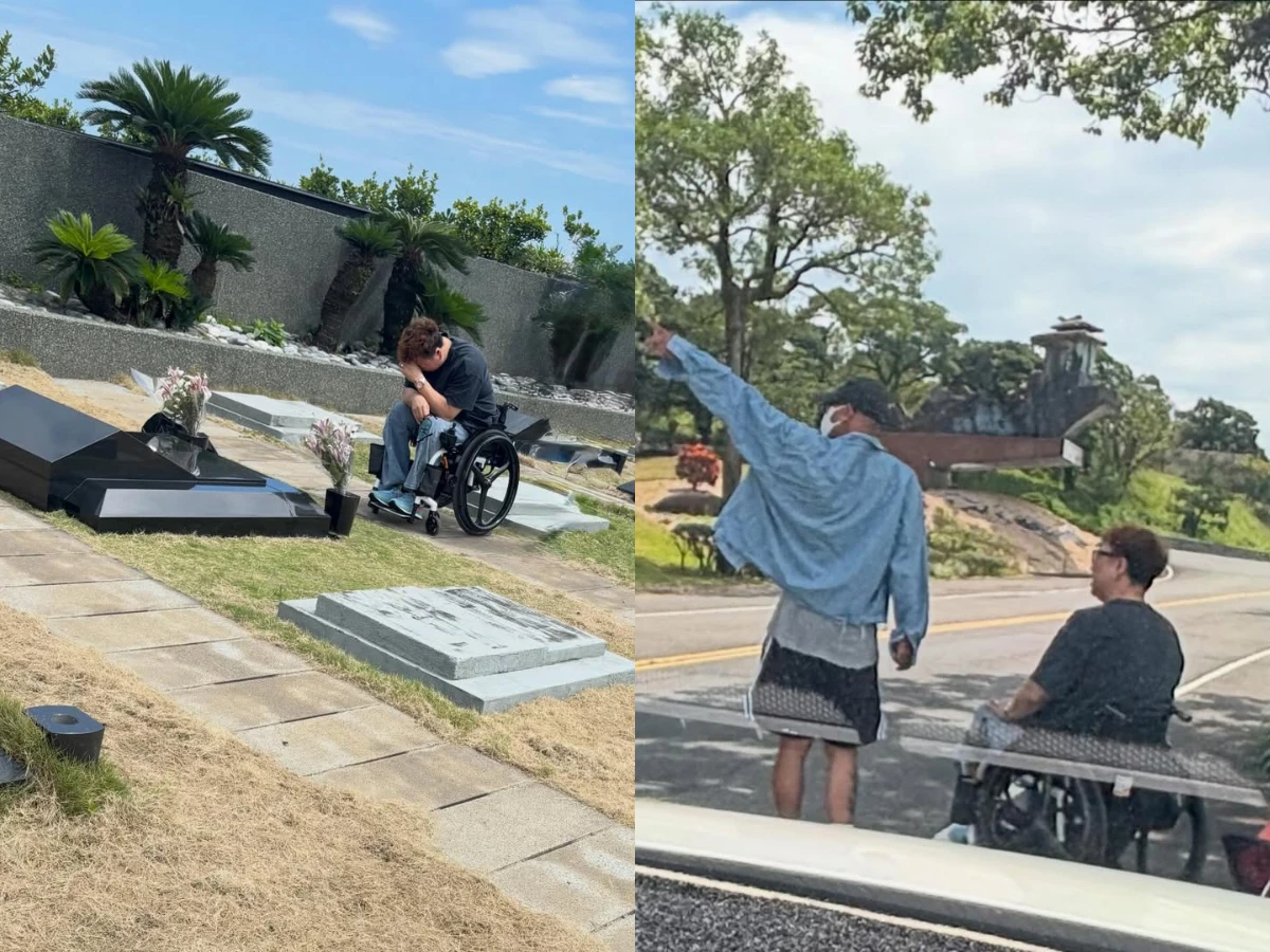 具俊曄曾親背姜元來上墓園