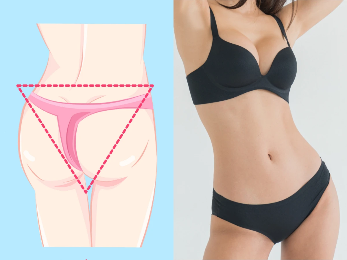 V型臀型：低腰三角褲、高開衩三角褲