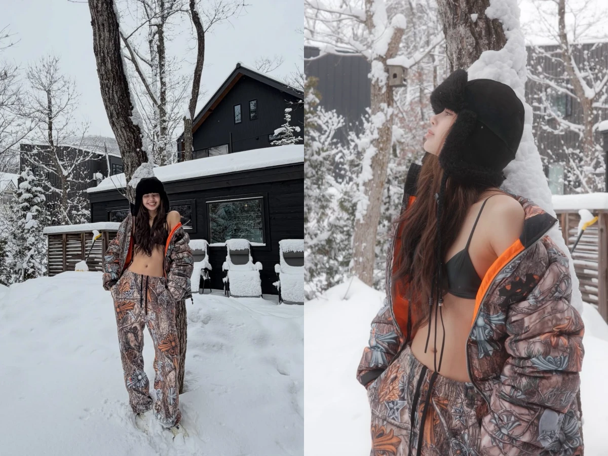 LISA雪地大解放！克羅心外套配比基尼一查竟是超狂三方聯名