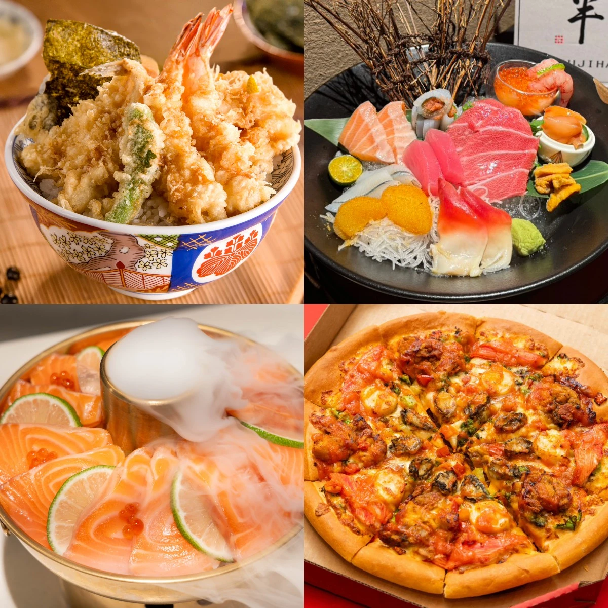 雙人千元有找「精品級海鮮天丼」！高CP值松葉蟹前菜盛和、滿滿鮭魚冷火鍋、軟殼蟹鮑魚比薩海鮮控必吃