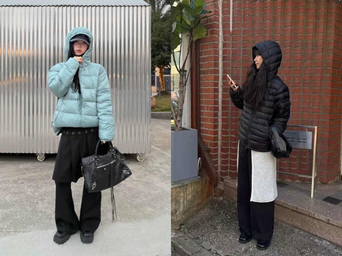 不只紅麵包外套！韓妞改穿「排骨羽絨外套」