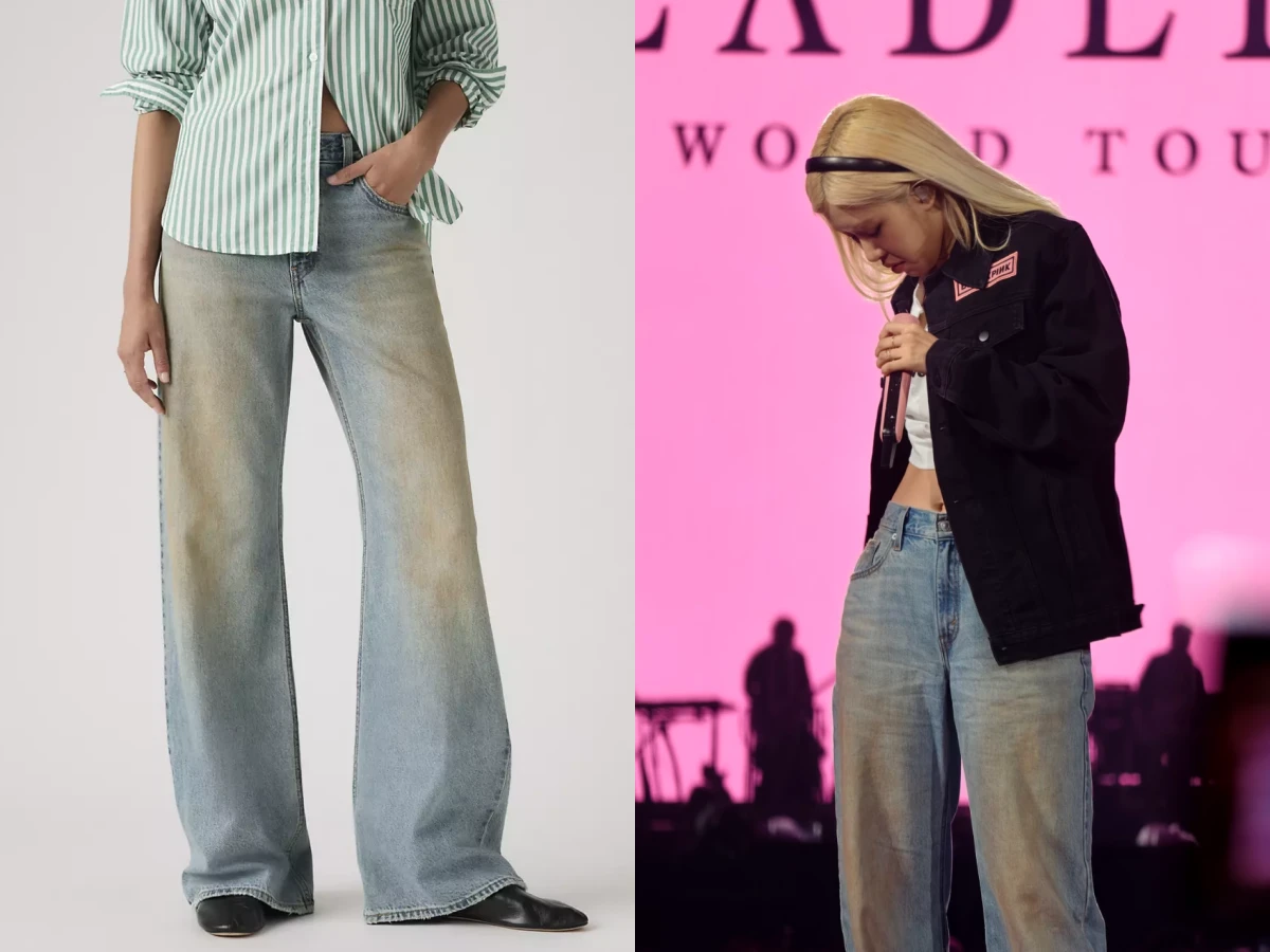 Ros&eacute; 穿上Levi&rsquo;s&reg;全新寬鬆靴型丹寧褲 (Loose Boot) 最顯瘦寬褲