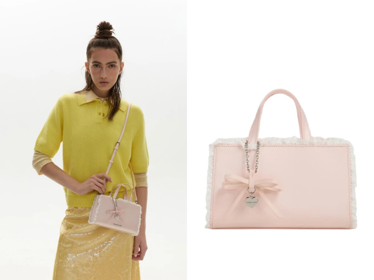 CHARLES & KEITH Raina 蕾絲蝴蝶結托特包，NT.2,590