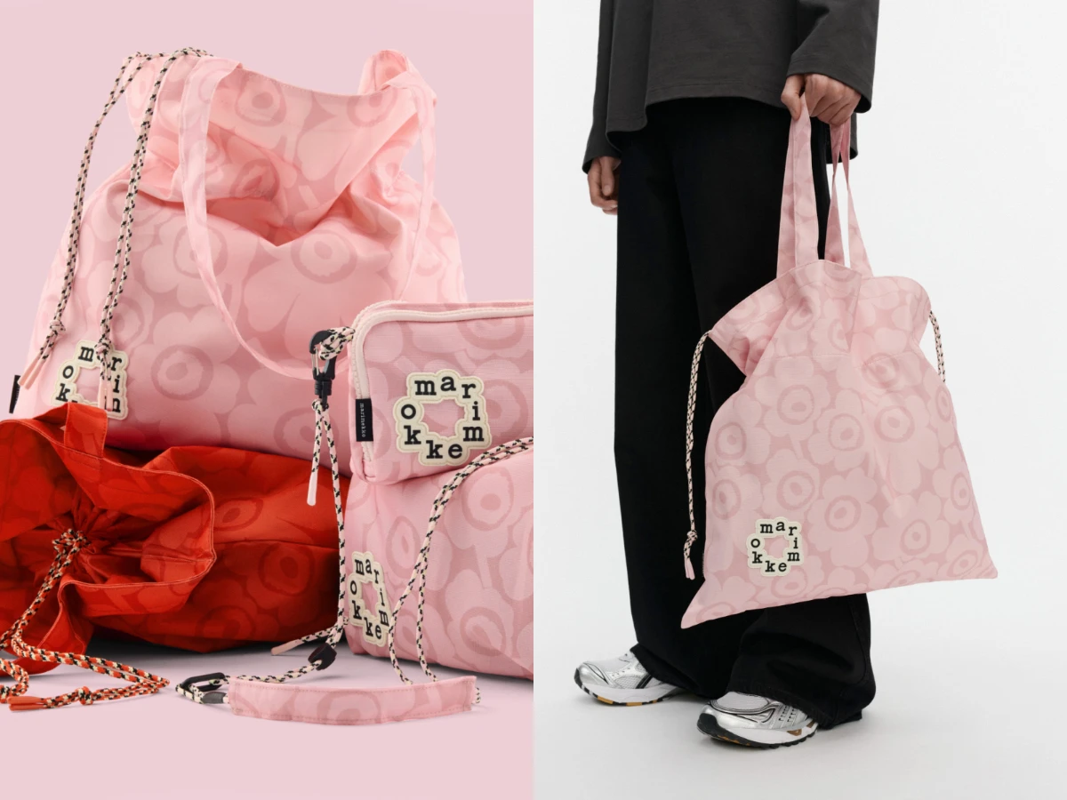 Marimekko Onni Unikko 游霓可印花抽繩束口肩揹托特包，NT.3,990