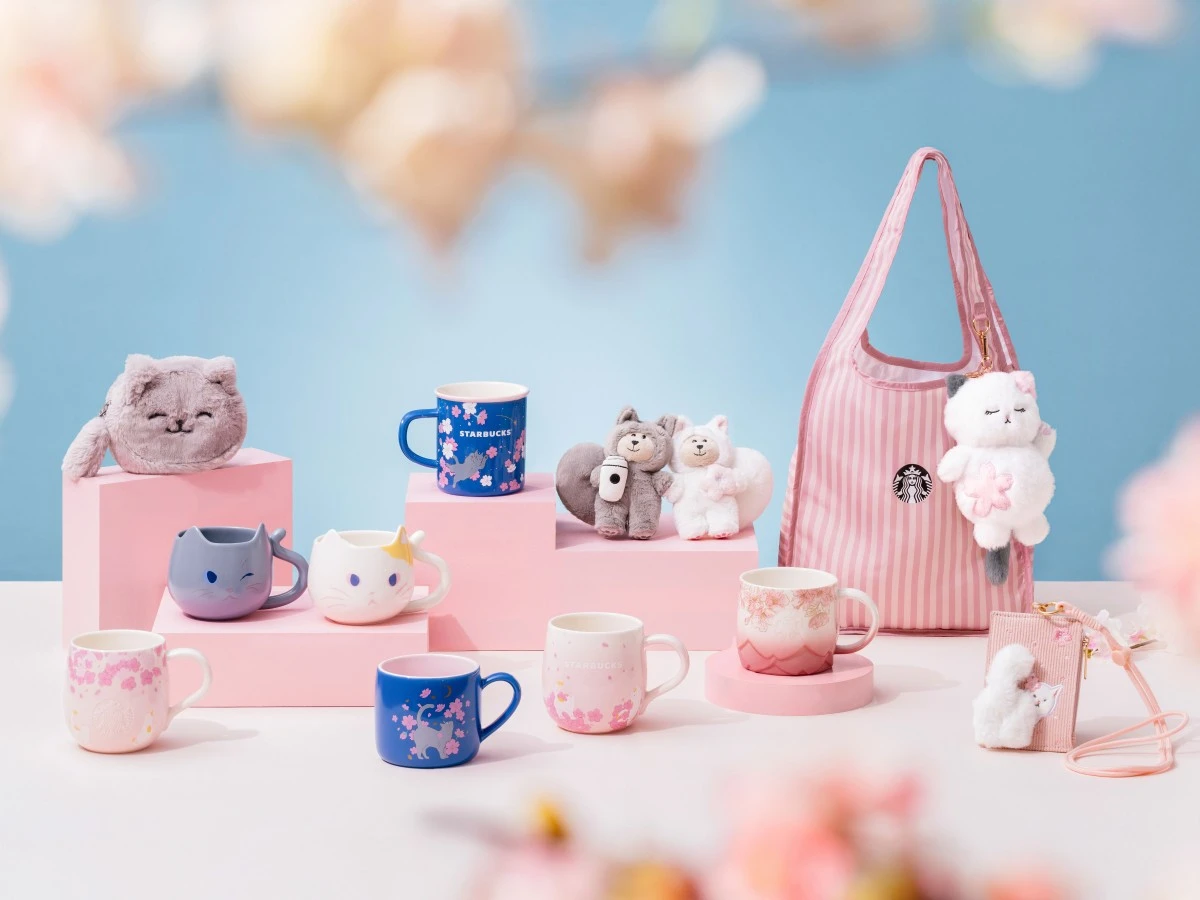 星巴克將櫻花與萌貓家人融入杯款設計，把春日風景帶入日常生活