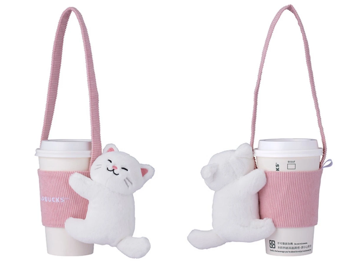 抱抱白貓杯套