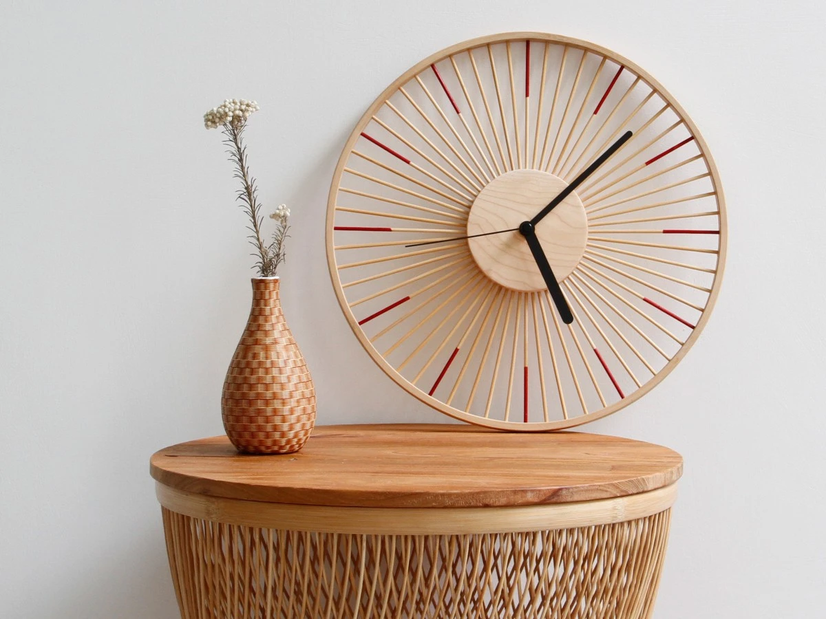 String Life｜簡約竹時掛鐘（圖：Pinkoi） 