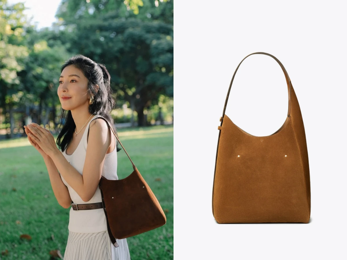 楊謹華：Tory Burch ROMY HOBO 麂皮肩背包