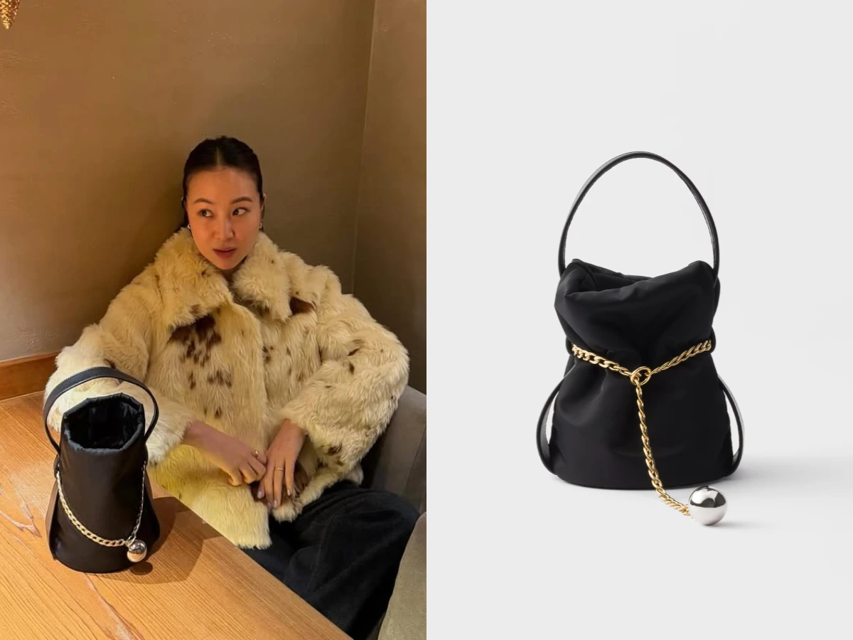 Melinda：Prada Petit Sac Noir Re-Nylon 迷你水桶袋
