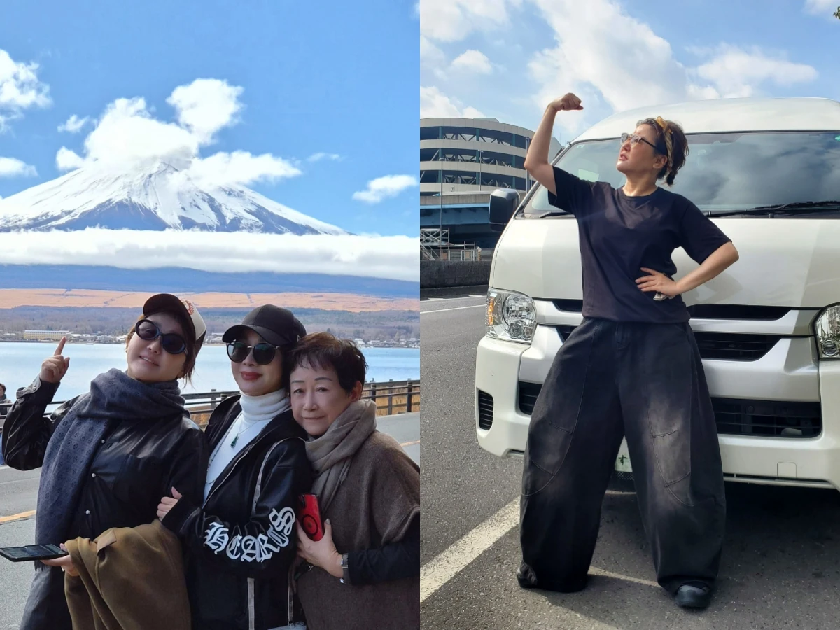 藍心湄日本旅遊，彎刀褲穿搭很搶戲！上寬下弧藏臀又顯瘦，Jennie自拍也穿這條褲子