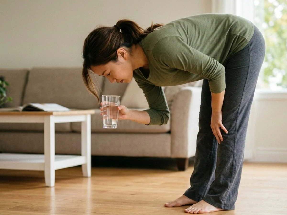 彎腰喝水消除脹氣