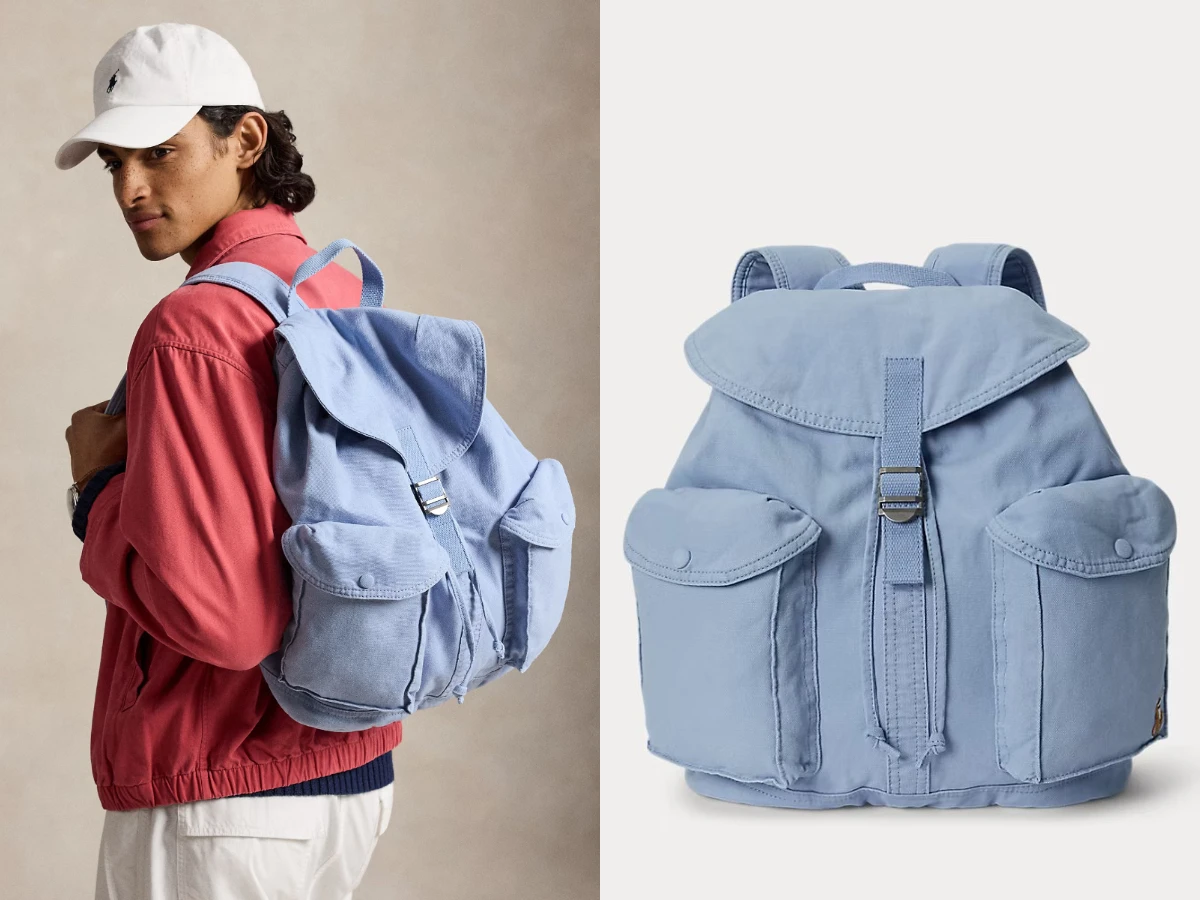 Polo Ralph Lauren 翻蓋式帆布後背包，NT. 5,280。