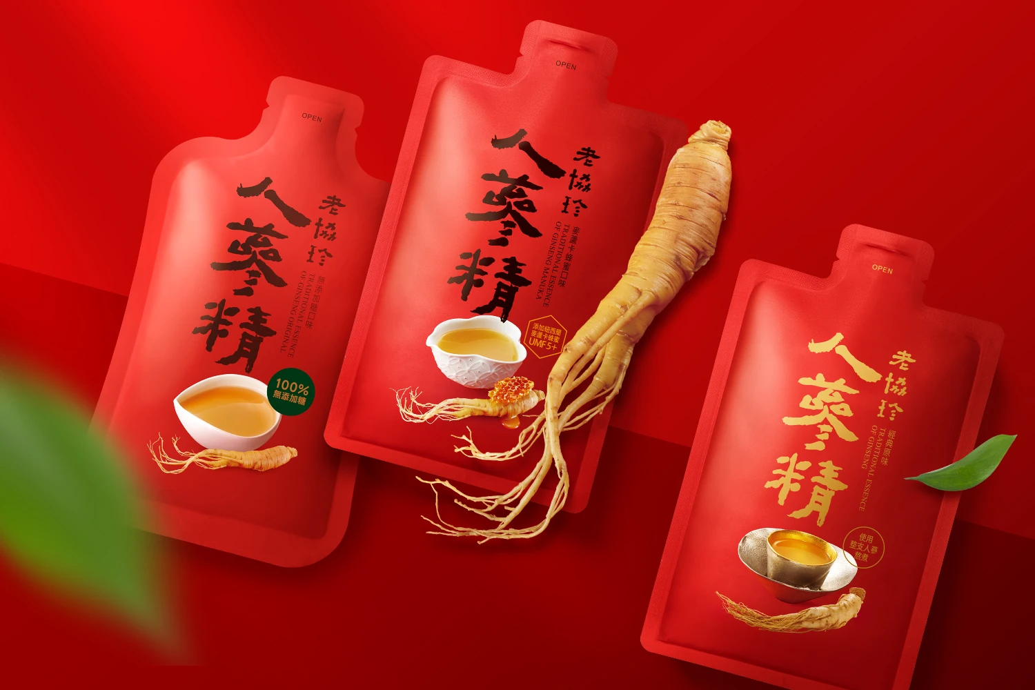 老協珍袋裝人蔘精推蜂蜜、無加糖新口味