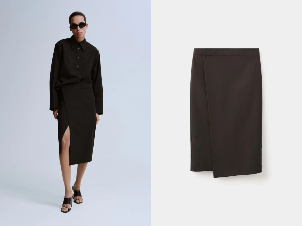 MANGO Slit wrap skirt，NT.2,490