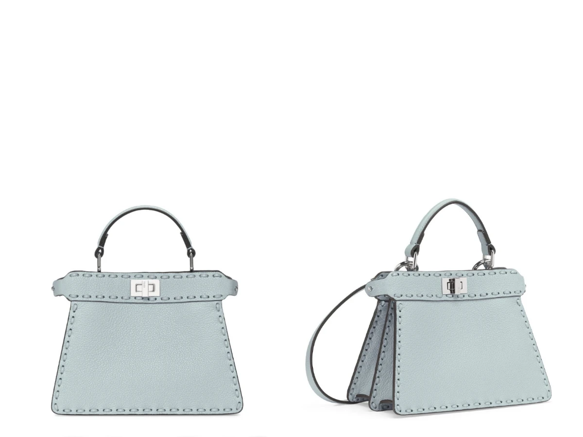 FENDI Peekaboo ISeeU 淺藍色Selleria特小包款，NT.147,000