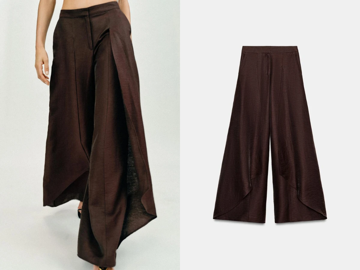 ZARA 亞麻寬管長褲，NT.1,790