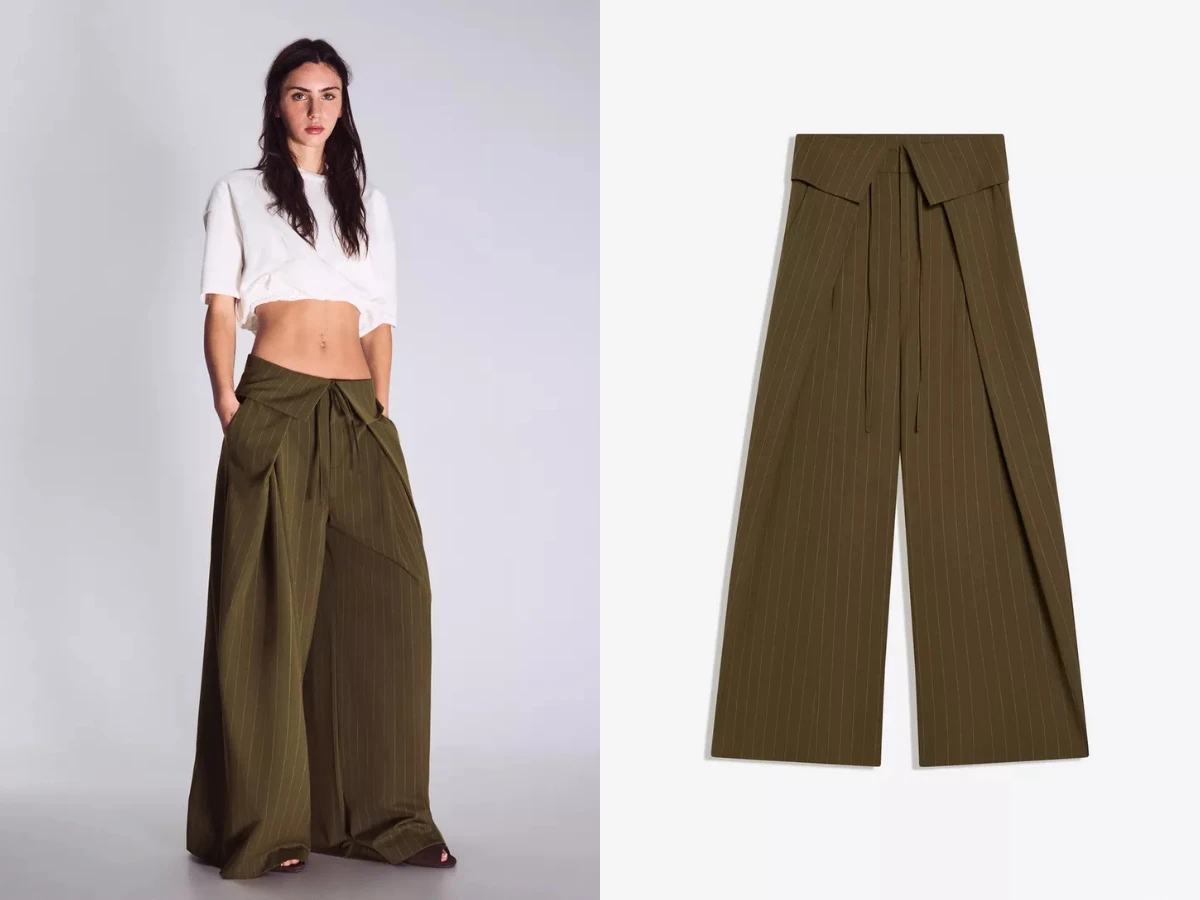 Bershka Darted trousers with turn-up waist，NT.1,990