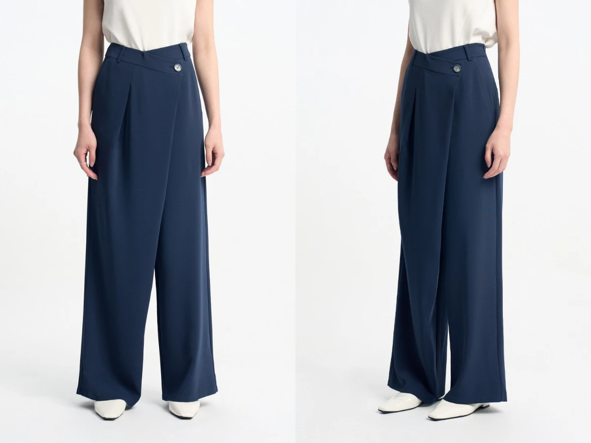 rather 時髦不對稱活褶垂墜寬褲，NT.2,680