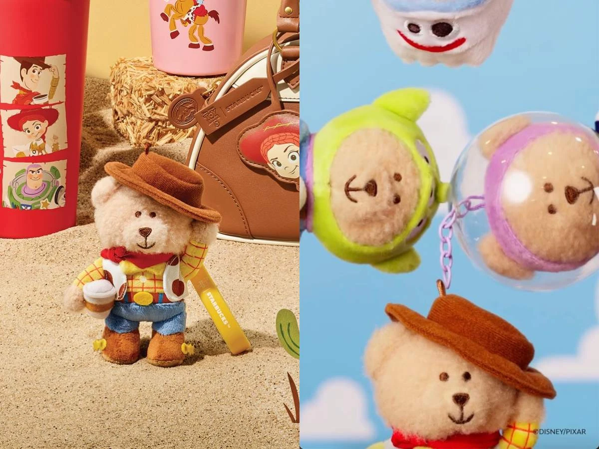 韓國星巴克聯名《玩具總動員》，星巴克小熊Bearista變身胡迪熊、巴斯熊2