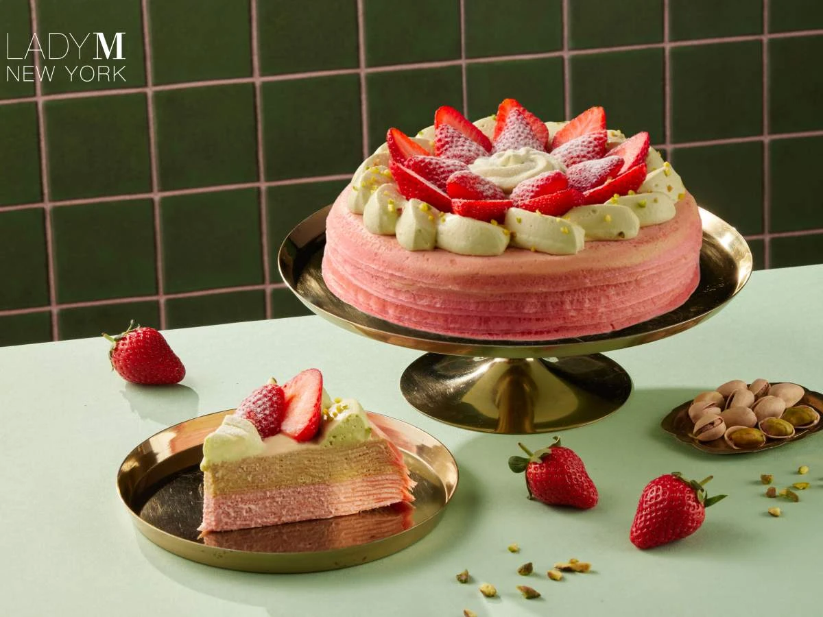 2026母親家蛋糕_6吋草莓開心果千層蛋糕